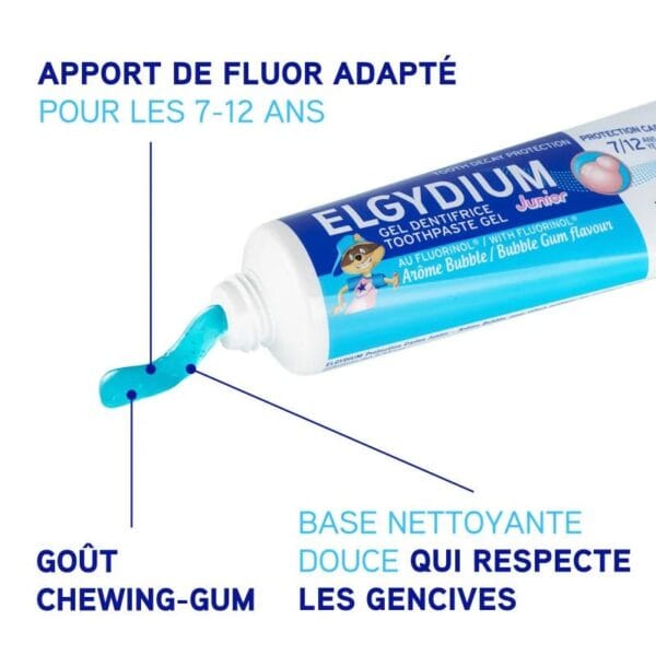 Elgydium Junior Dentifrice Bubble Gum 7-12 Ans Parapharmacie Casablanca
