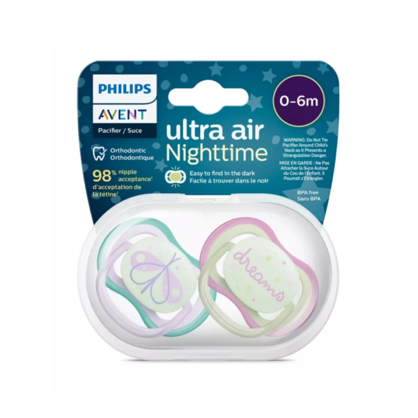 Avent Sucette Ultra Air Night Time 0-6m Scf376/19 Girl | Acheter au Maroc