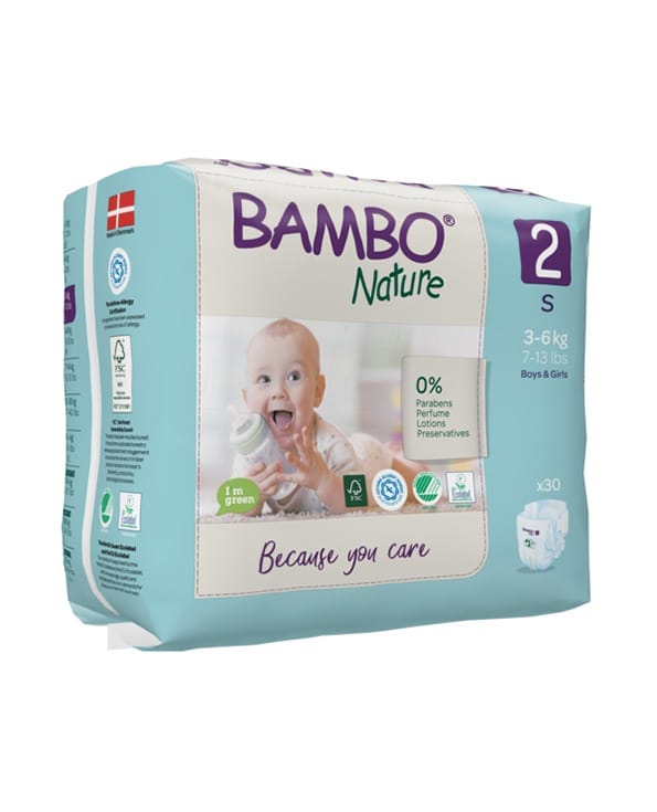 Bambo Nature 2, couches S 3-6kg/30un | Acheter au Maroc