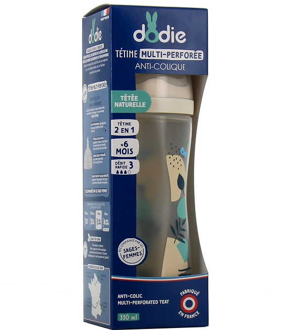 DODIE Biberon Multi Perfore Tetine Debit 3 Rose +6mois 330ml | Acheter au Maroc