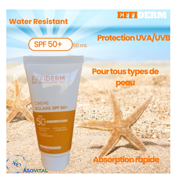 Effiderm Creme Solaire spf50+ 50ml | Acheter au Maroc
