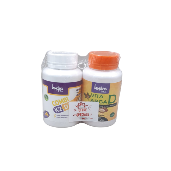 Hydra Plus Combi K2 D3 60 Comprimes + Vita Arga D 60 Comprimes Pack | Acheter au Maroc