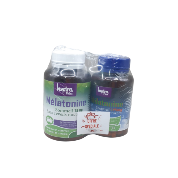Hydra Plus Melatonine 1.8mg 60 Gelules+Melatonine 1.95mg 36 Gelules Pack | Acheter au Maroc