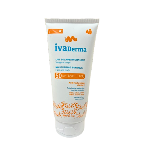 Ivaderma Lait Solaire Hydratant Spf50 200ml | Acheter au Maroc