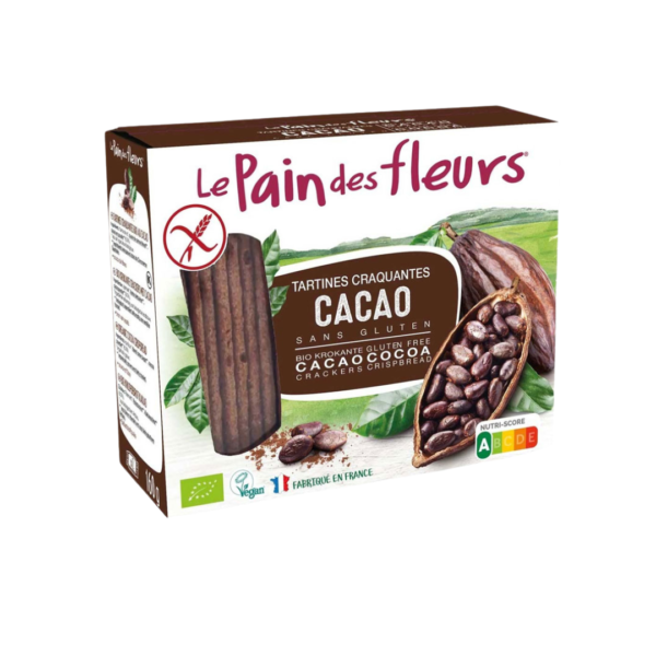 LE PAIN DES FLEURS Tartines craquantes au cacao sans gluten 150G | Acheter au Maroc