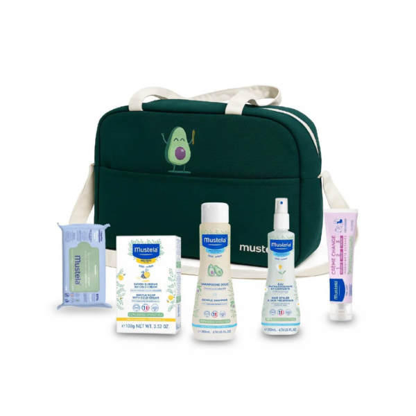 Mustela Kits Soins Essentiels Bebe à l’Avocat BIO + Sac à langer Offert | Acheter au Maroc