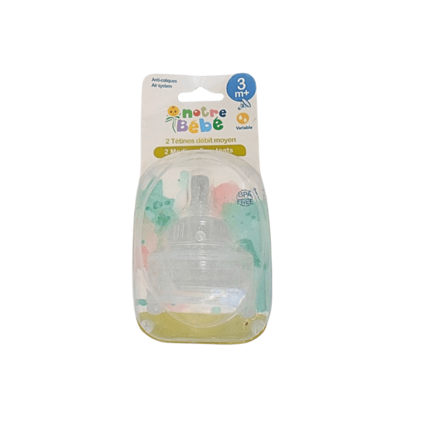 Notre Bebe 2 Tetines debit +3m Variable | Acheter au Maroc