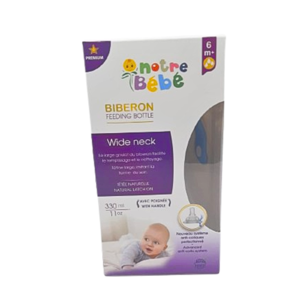 Notre Bebe Biberon Wide Neck Avec Poignet +6m 330ml | Acheter au Maroc