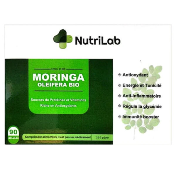 Nutrilab Moringa Oleifera Bio 500mg 90 Gelules | Acheter au Maroc