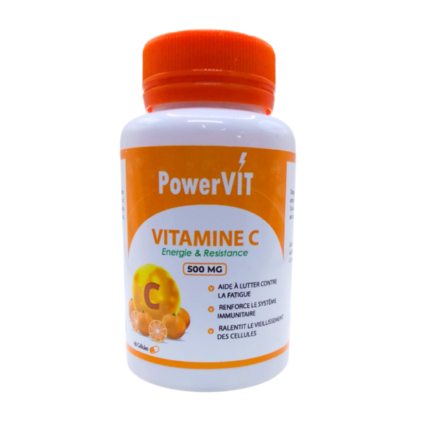PowerVIT Vitamine C 500mg 60 Gelules | Acheter au Maroc