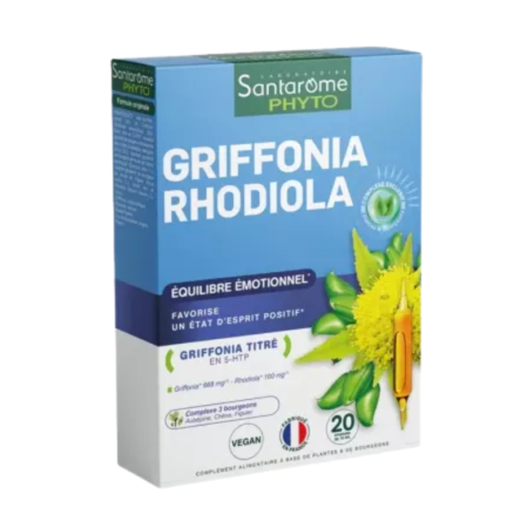 Santarome Griffonia Rhodiola 20 Ampoules | Acheter au Maroc