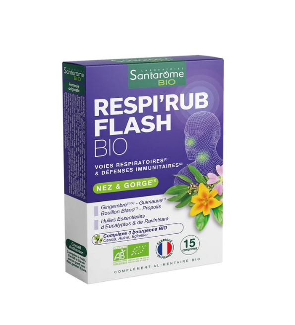 SANTAROME RESPI'RUB FLASH 15 COMPRIMES | Acheter au Maroc