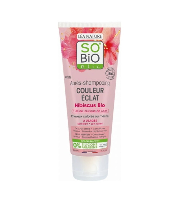 SO BIO APRES SHAMPOOING COULEUR ECLAT HIBISCUS 200ML | Acheter au Maroc