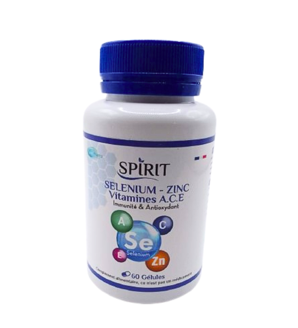 Spirit Selenium Zinc Vitamines A.C.E 60gelules | Acheter au Maroc