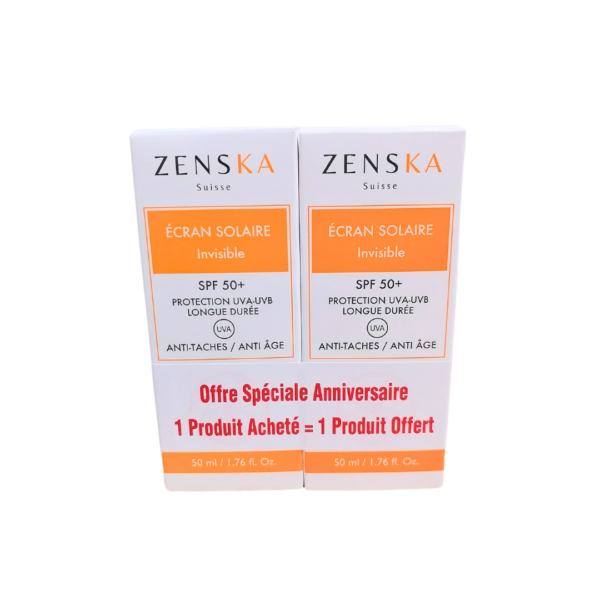 Zenska Ecran Solaire Invisible spf50+ 2*50ml pack | Acheter au Maroc