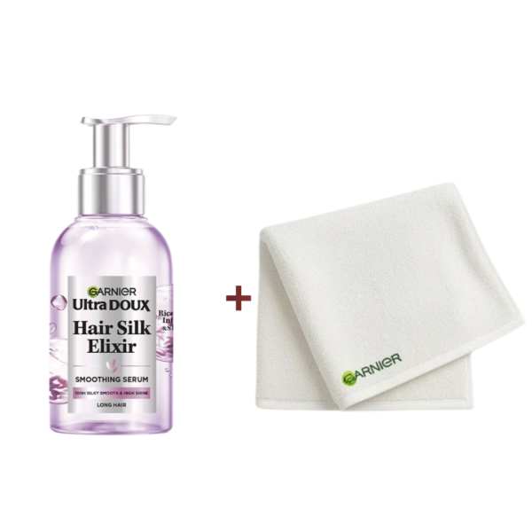 Garnier Ultra Doux Serum Hair Silk Elixir 120ml+Serviette Coffret | Acheter au Maroc