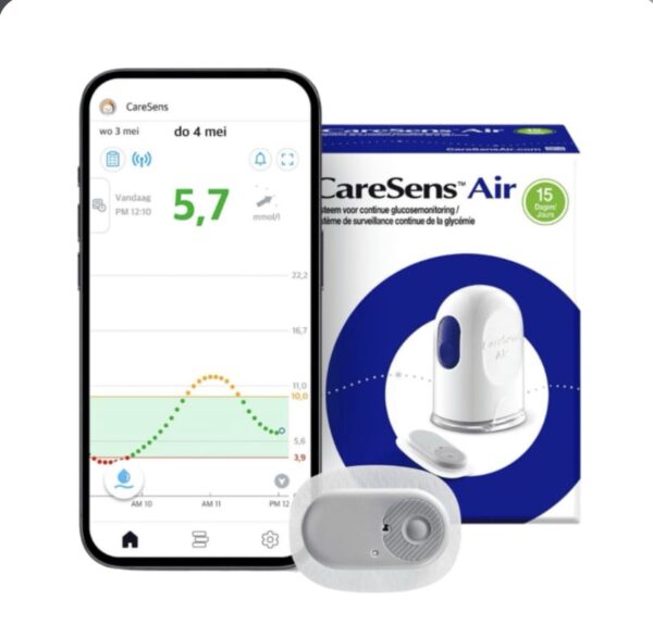 CARESENS AIR SURVEILLANCE CONTINUE DU GLUCOSE CAPTEUR 15 JOURS