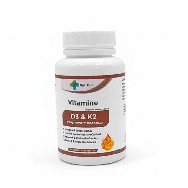 Nutrilab Vitamine D3+k2 60 Capsules | Acheter au Maroc