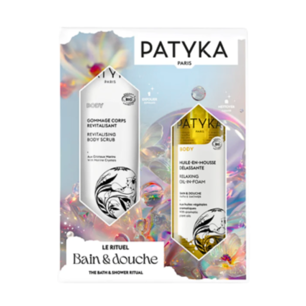 Patyka Le Rituel Gommage Corps Revitalisant+Huile Mousse Delassante Coffret | Acheter au Maroc