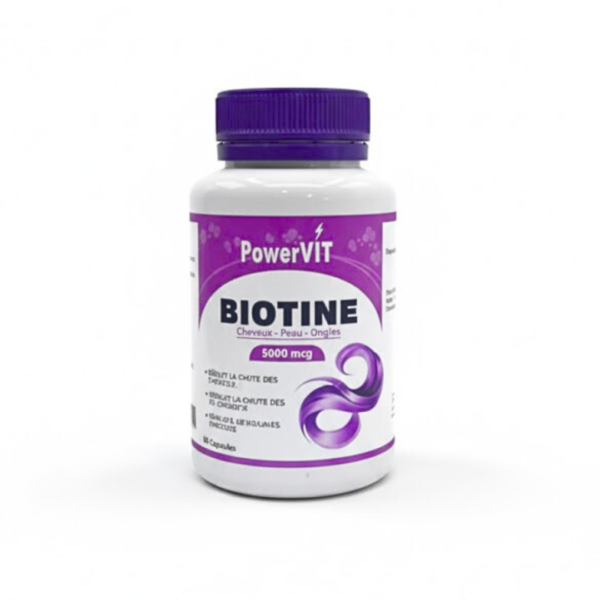 Powervit Biotine 60 Gelules | Acheter au Maroc