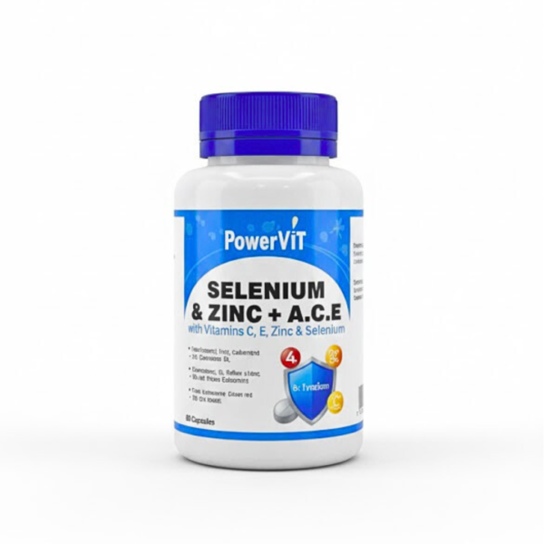 Powervit Selenium & Zinc +A.C.E 60 Gelules | Acheter au Maroc
