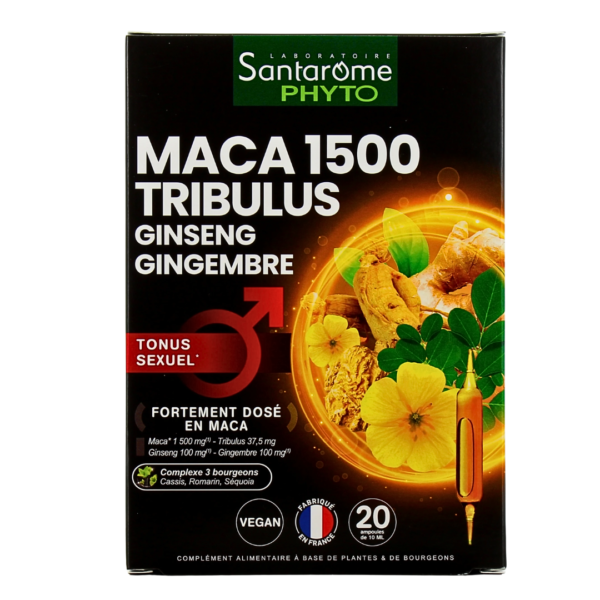Santarome Maca 1500 Tribulus 20 Ampoules | Acheter au Maroc