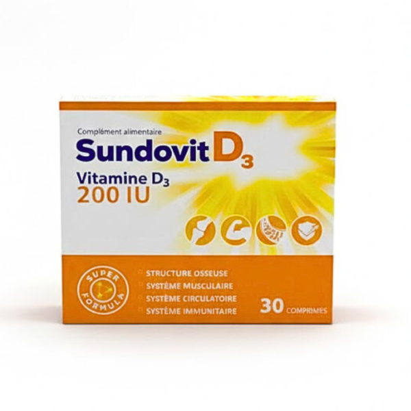 Sundovit Vitamin D3 200IU 30 Comprimes | Acheter au Maroc